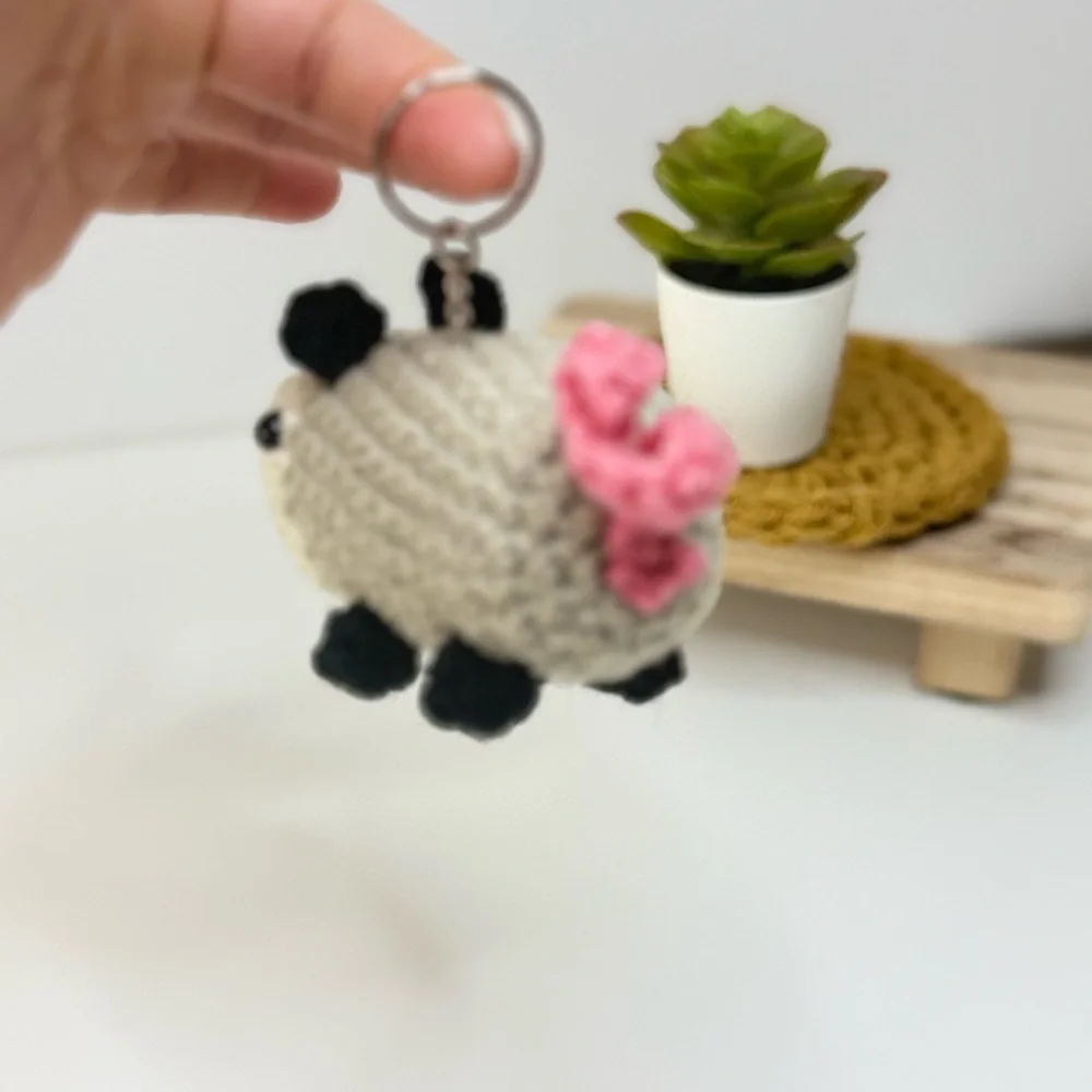 Handcrafted Opossum Keychain